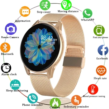 Смарт-часы Женские Bluetooth Вызов Сердечный ритм Мониторинг артериального давления Умные часы IP67 Водонепроницаемые Мужские Умные часы для IOS Android