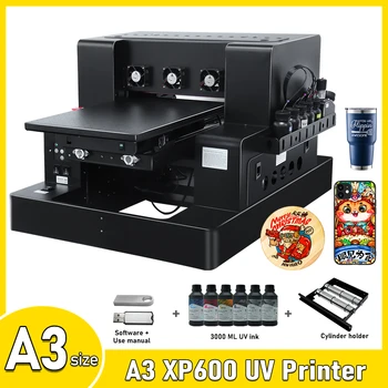 УФ-Планшетный Принтер A3 Для Epson XP600 A3/A4 UV impresora Для Акриловой Бутылки Дерево Металл УФ-Печатная Машина A3 С эффектом Лака